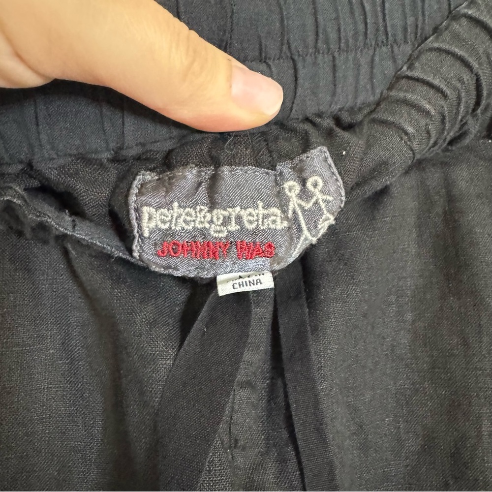 Johnny Was Black Cropped Embroidered Drawstring Pants - Picture 3 of 6